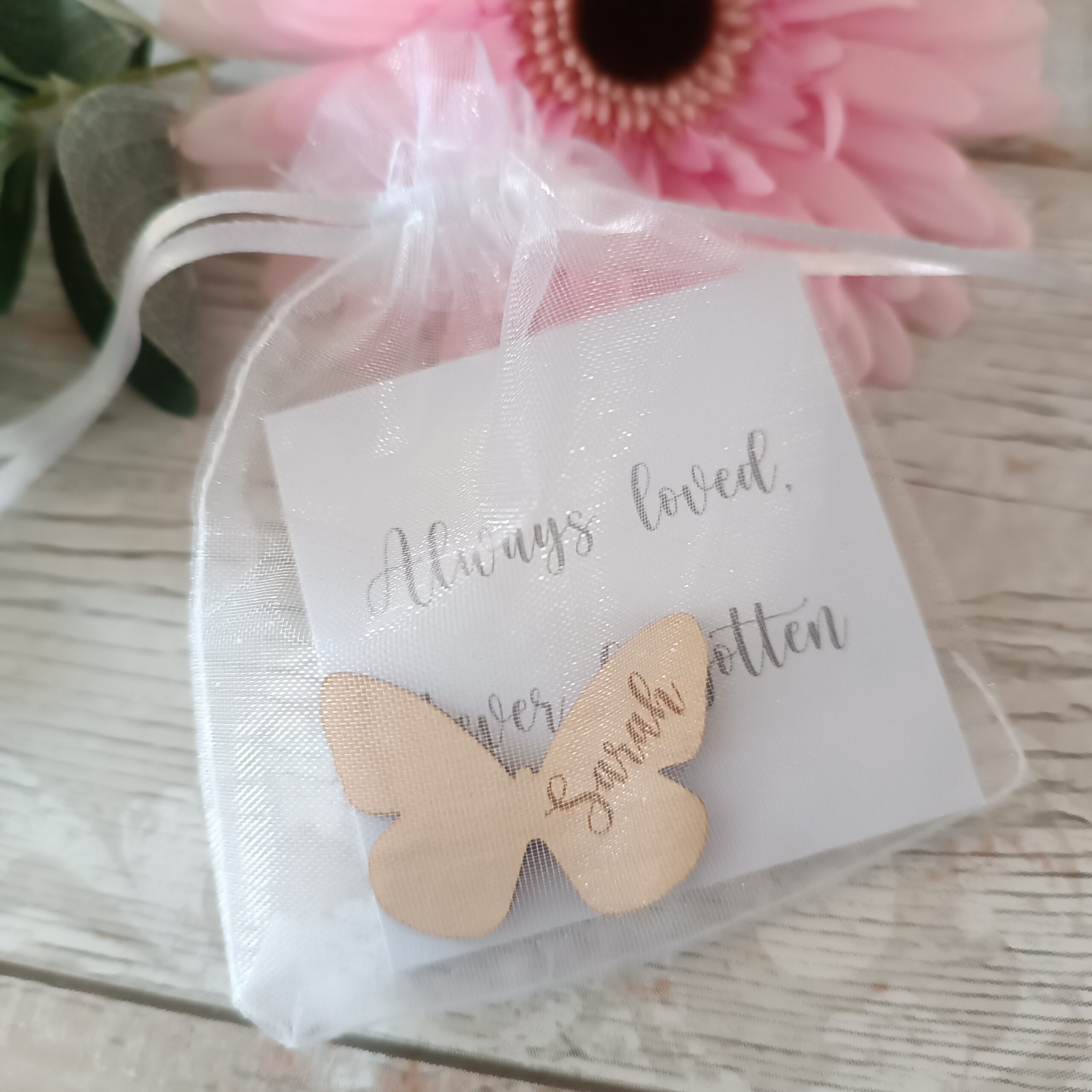 Butterfly Wooden Funeral Tokens - Image 6