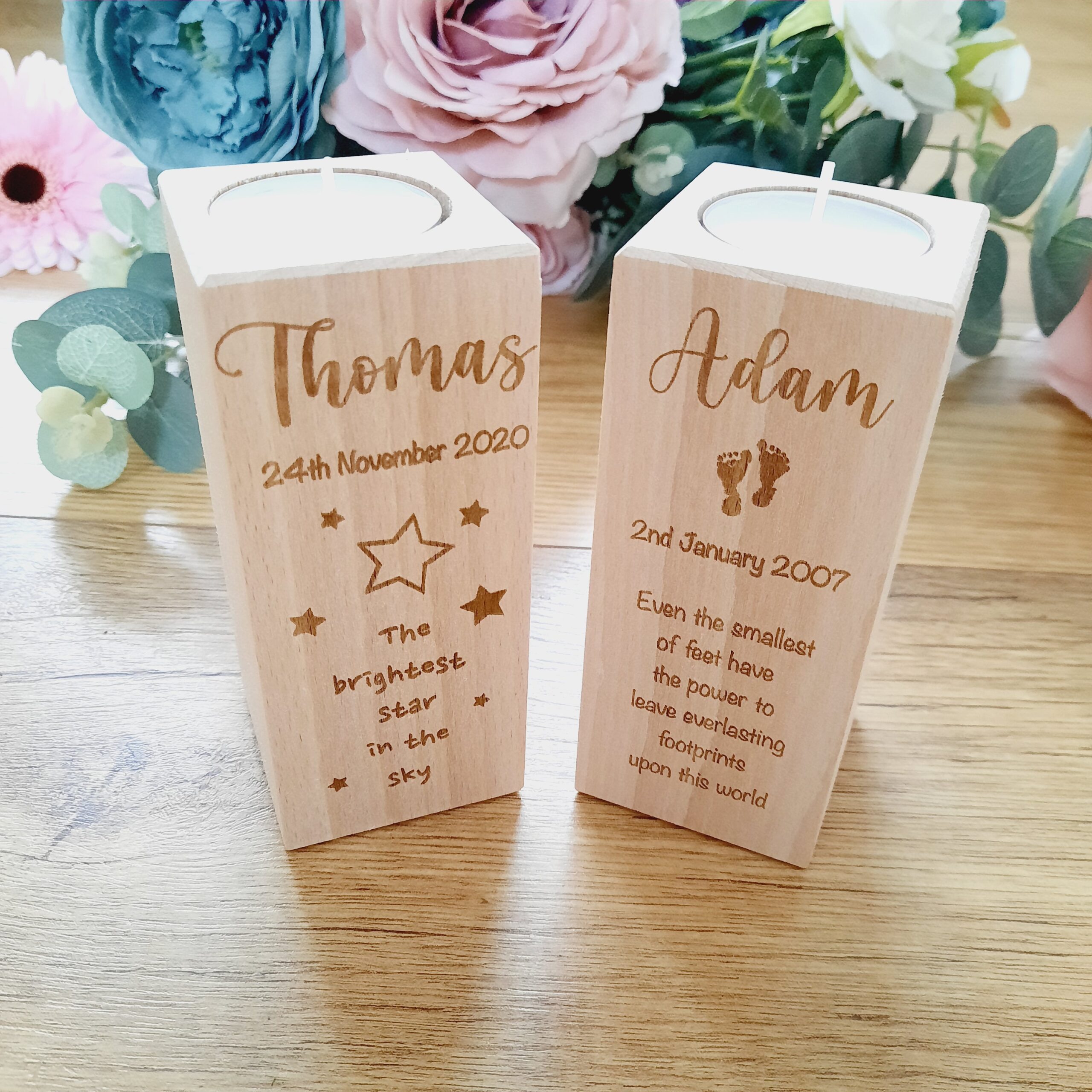 Large Wooden Memorial Candle