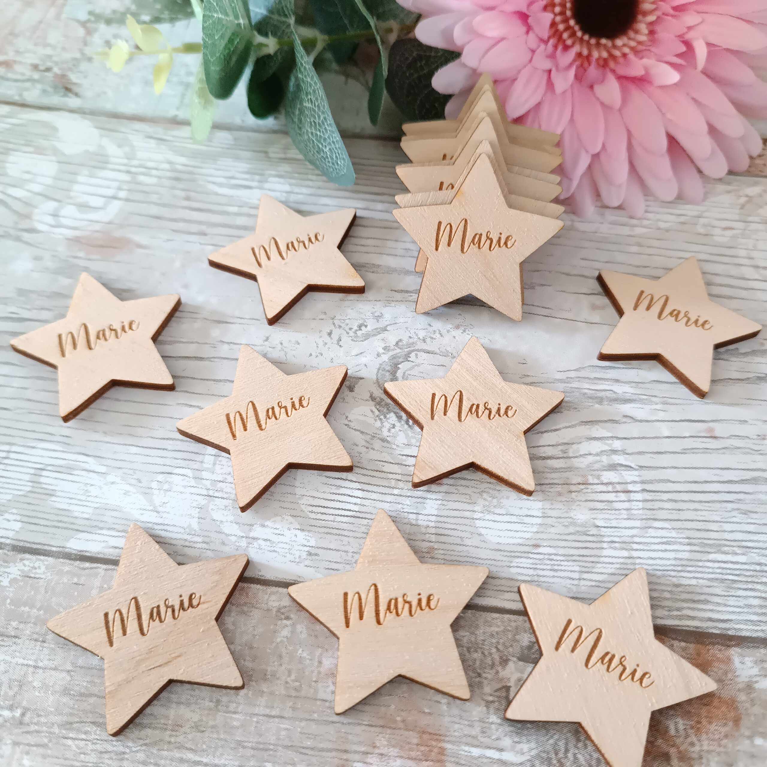 Star Wooden Funeral Tokens - Image 2