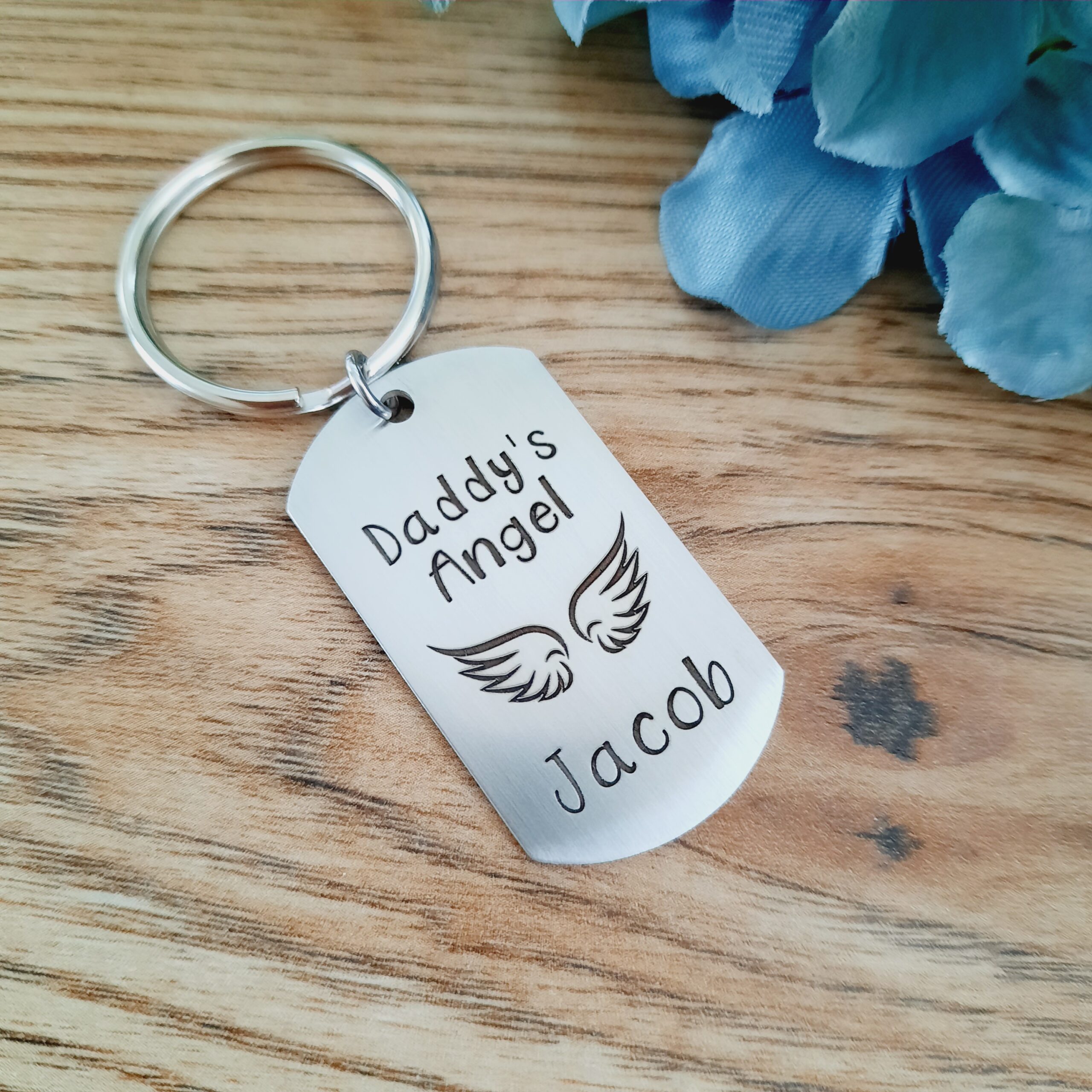 Daddy's Angel Keyring